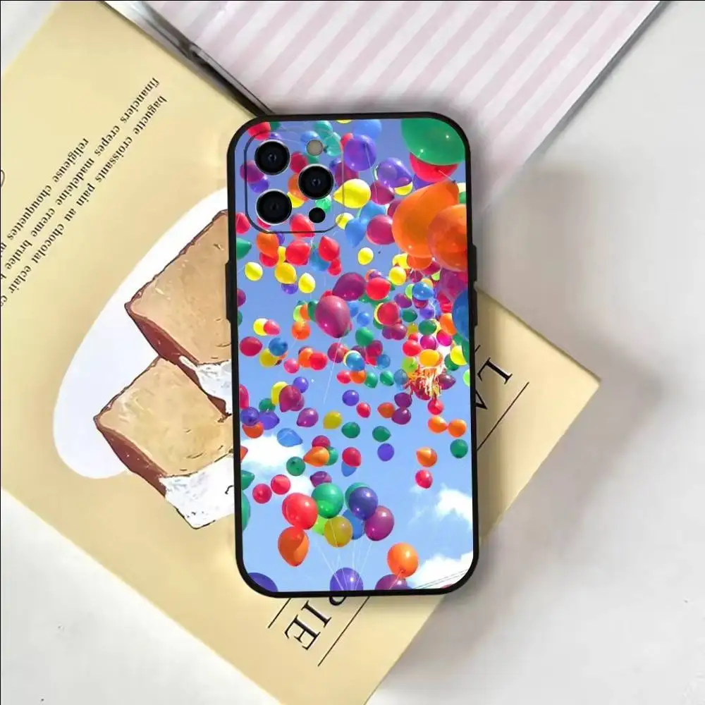 Colorful balloons  Phone Case For iPhone 17,16,15,14,13,12,11 Plus,Pro Max,Soft Silicone Black Cover