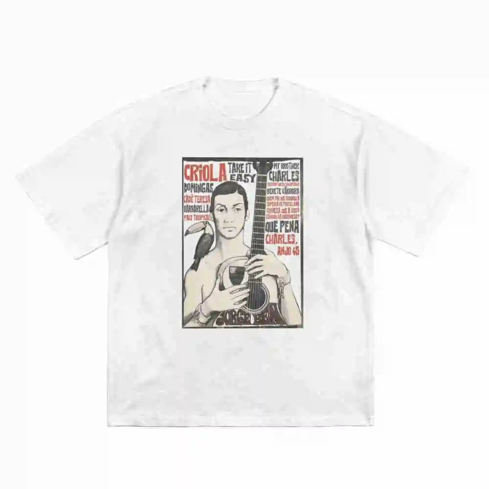 Jorge Ben 1969 Self Titled Album MPB Tropicalia Music Short Sleeve Tee 100% Cotton T-Shirt