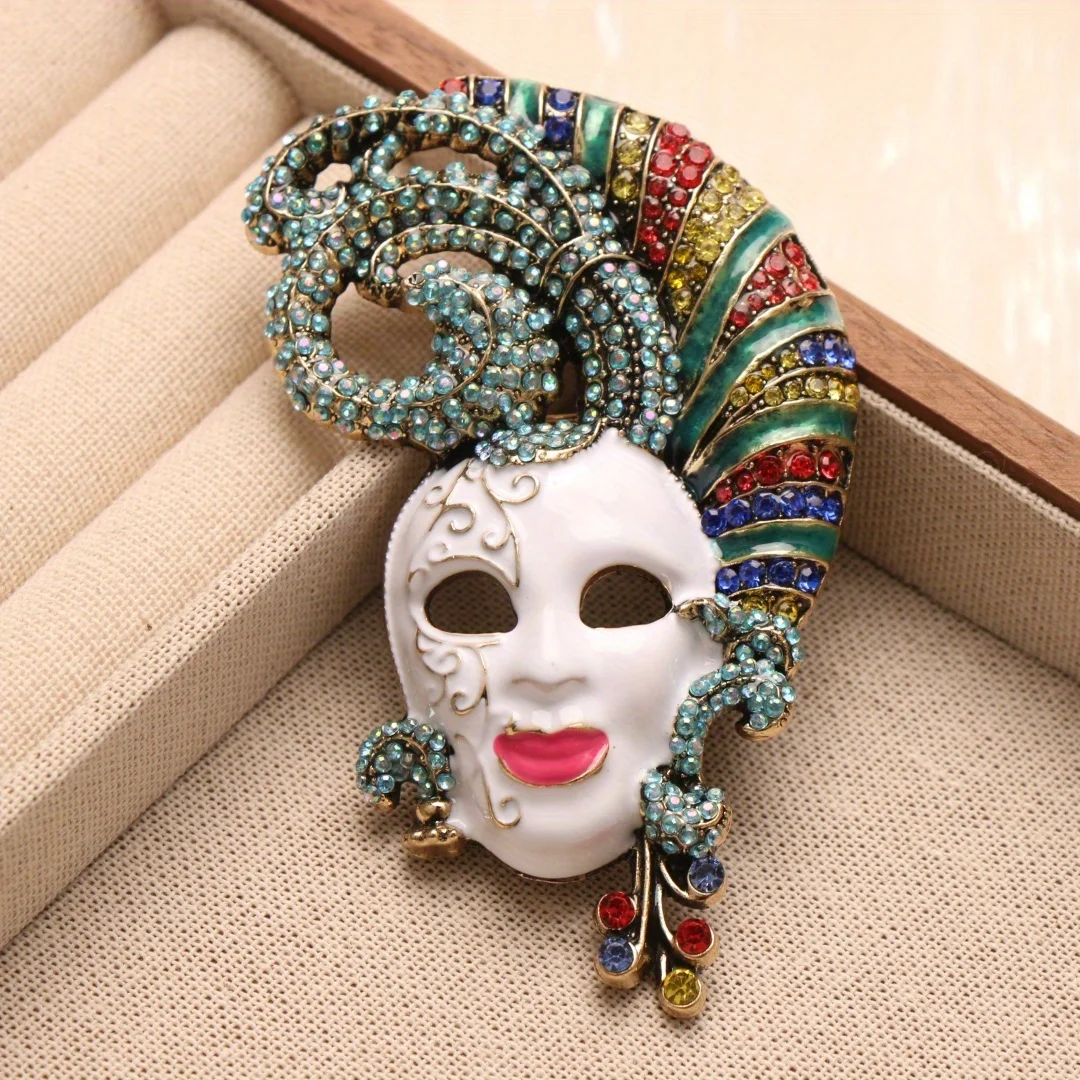Barroco de lujo Halloween máscara espeluznante payaso diseño hombres mujeres broche Pins, accesorios de joyería boda vacaciones fiesta favores