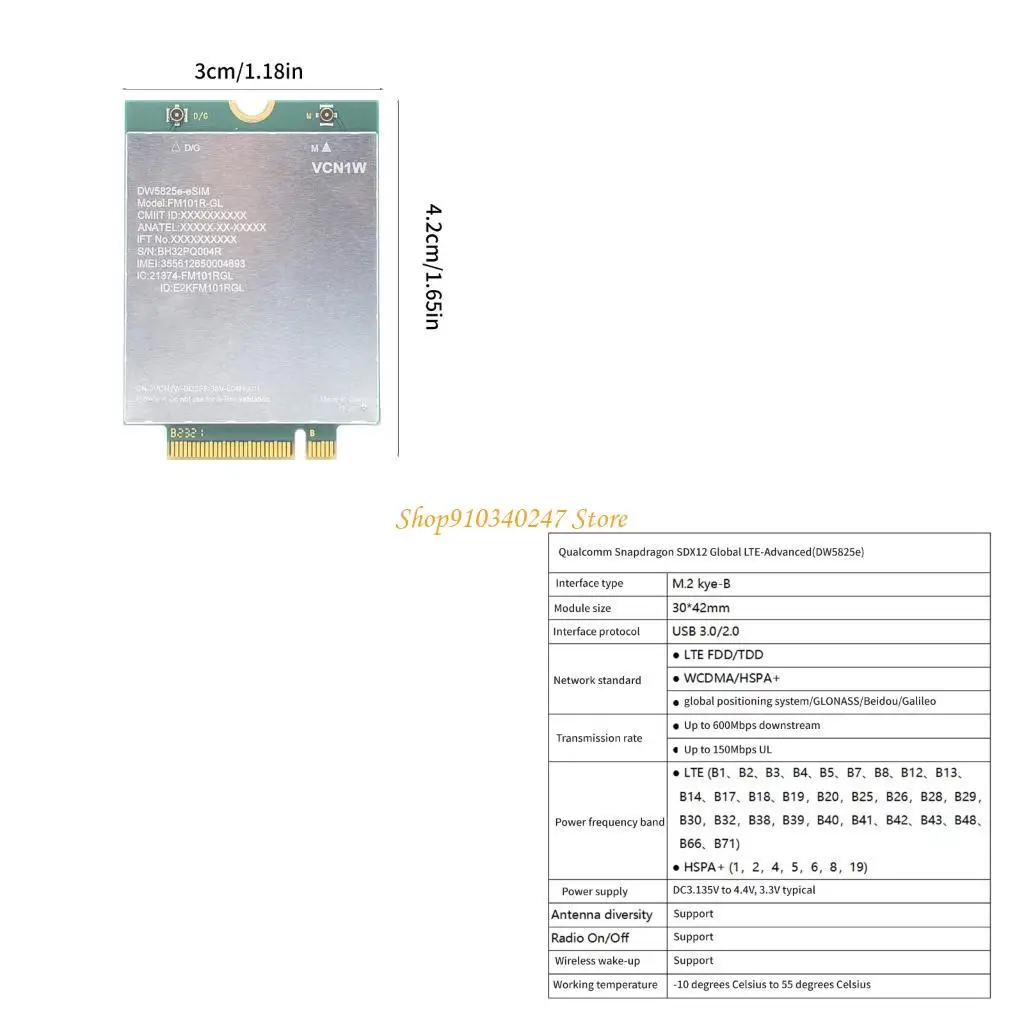 

Q22A Высокоскоростная беспроводная сетевая карта 4G LTE для ноутбуков 5450 5550 7350, маршрутизаторов, планшетов, стабильное к