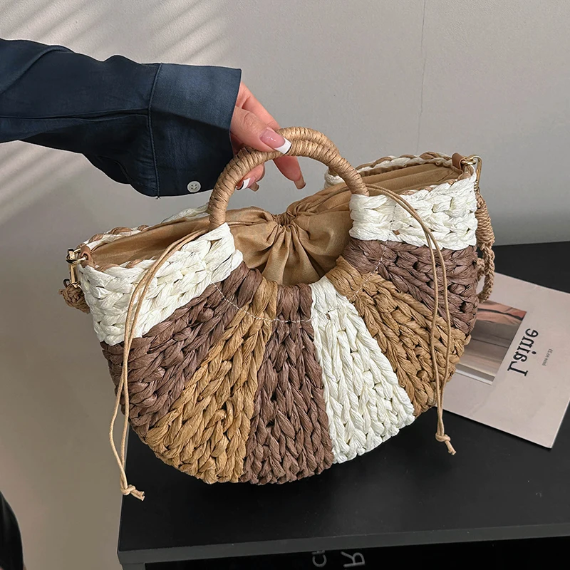 

Designer Brand Large Capacity New Fashion Portable Straw Braided Bag Spring Summer Crossbody Bags for Women сумка Hot Selling