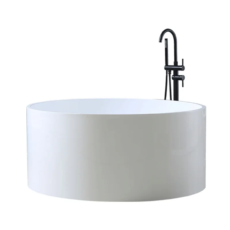 

Modern Hotel Freestanding Acrylic Bathtub Drainer Solid Surface Outdoor Soaking Tub Showertime XTB001 2-Year Warranty CE