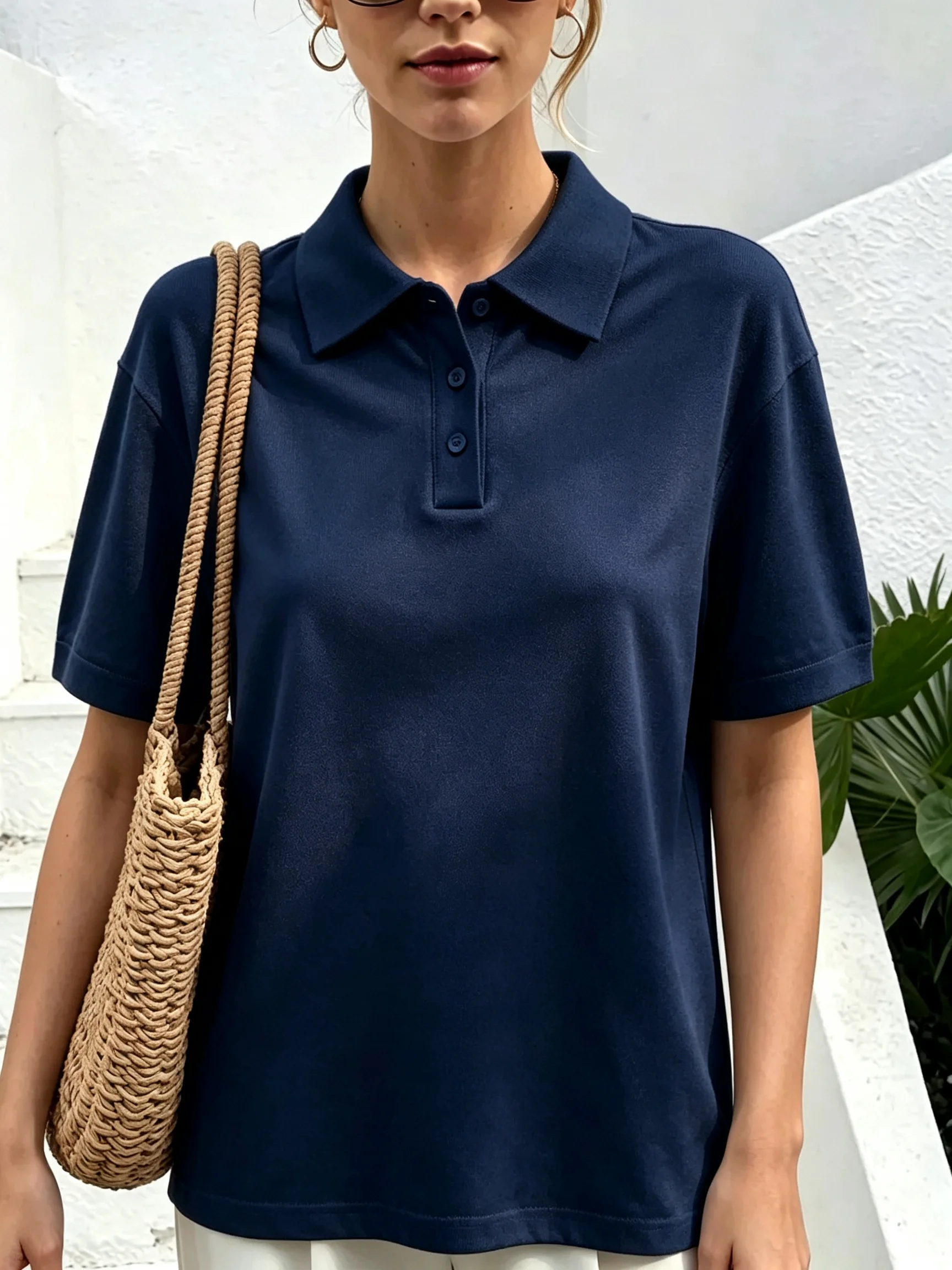 Solid Color Casual Style Fashion Polo Shirts Summer Women's Men Breathable Golf Shirts Tee Tops Unisex Streetwear Trend Oversize