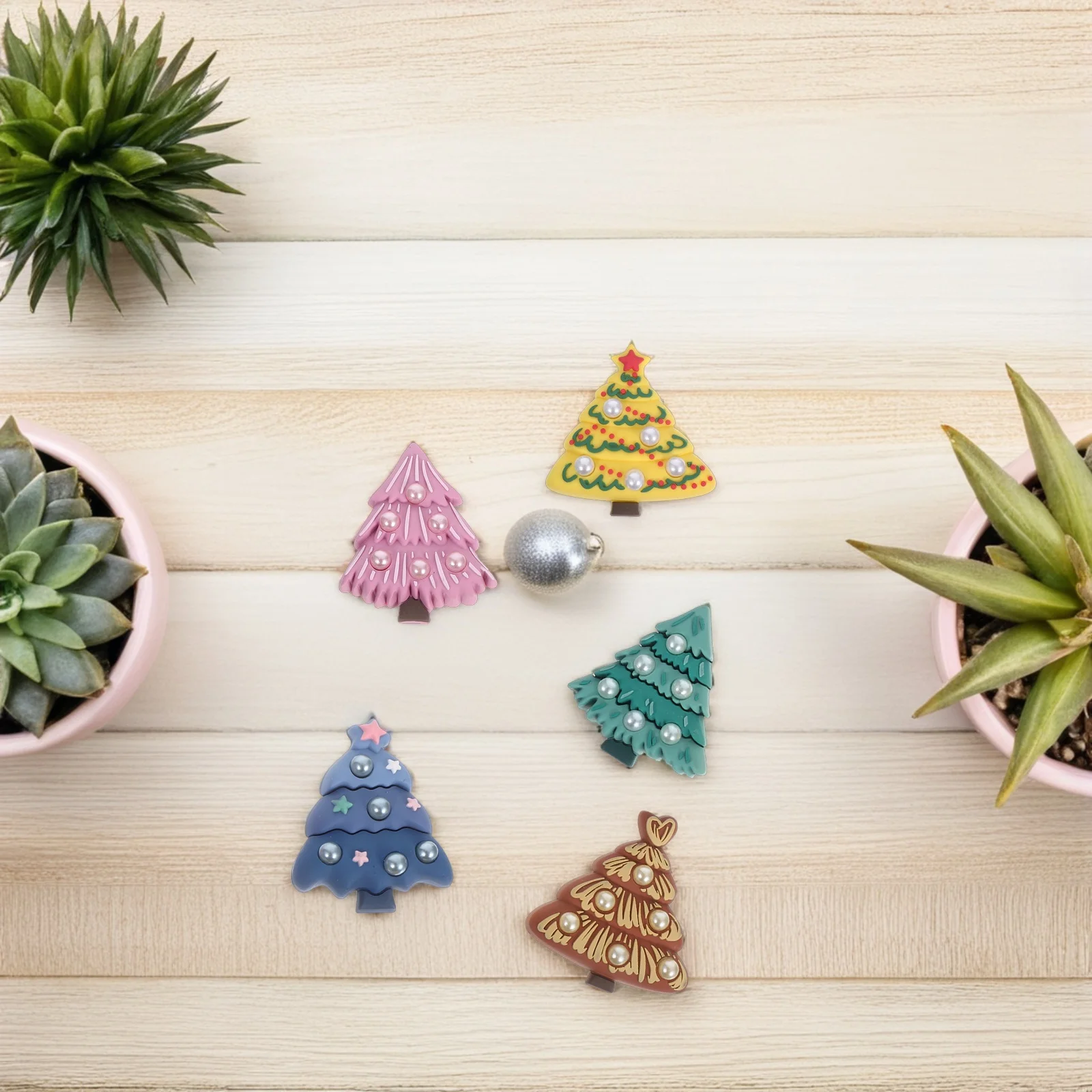 

6Pcs Christmas Tree Refrigerator Magnets 3D Lifelike Fridge Magnet Decoration Kitchen Office Locker Holiday Magnetic Stickers