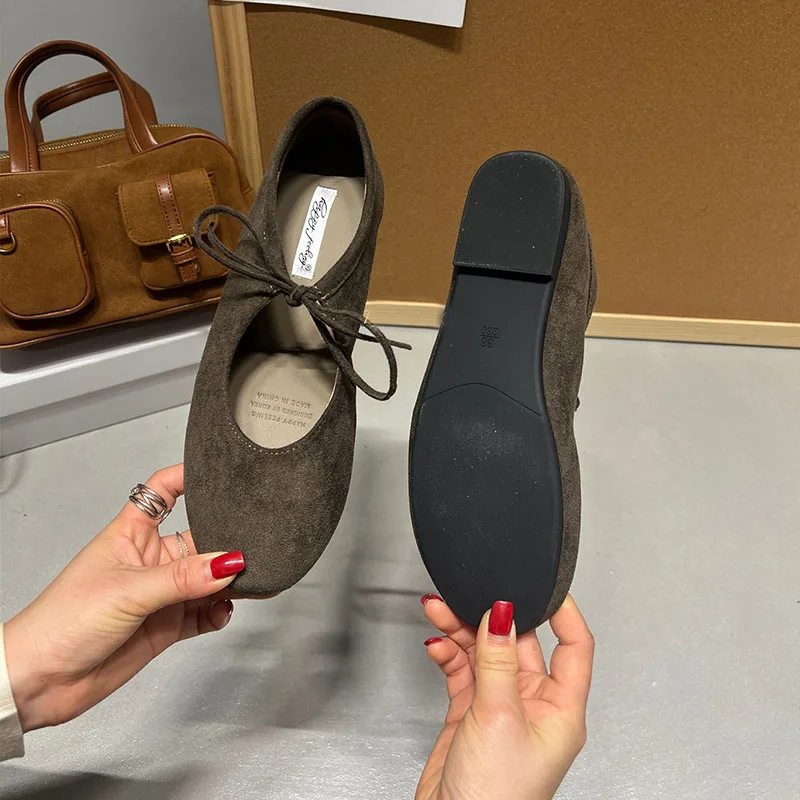 Modische Schmetterlingsknoten-Damenschuhe, flache Schuhe für Damen, lässige, weiche Schuhe mit runder Zehenpartie, Slip-On-Schuhe für Damen. – Detail 16