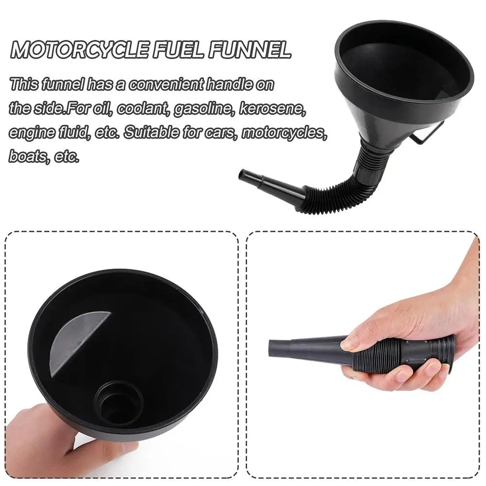 Car Refueling Funnel Gasoline Foldable Engine Oil Funnel Auto Plastic Refueling Motorcycle Tool Accessories Funnel Car Tool H6b2