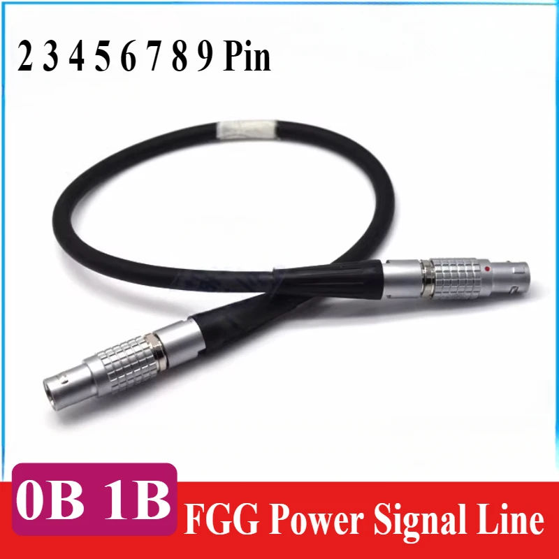 0B 1B FGG Connector Metal Aviation Plug with 0.5-5M Wire 2 3 4 5 6 7 8 9 Pin Compatible with Remo Connector Power Signal Cable