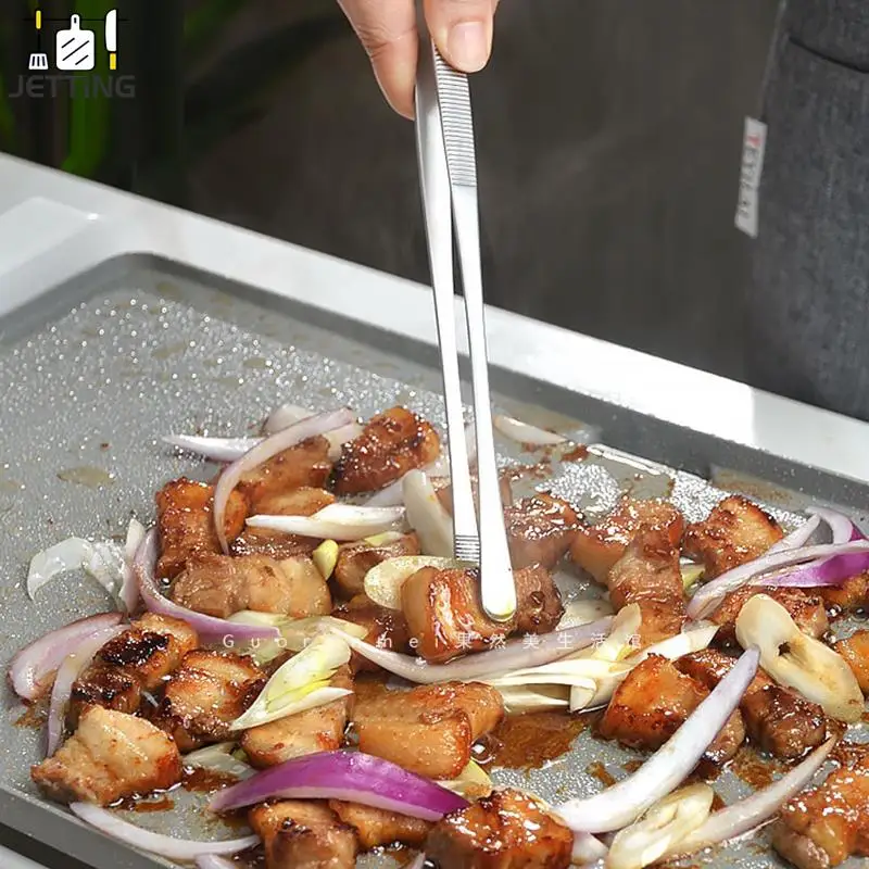 ملاقط المطبخ الفولاذ المقاوم للصدأ طويلة جدا ، ملاقط الطبخ غرامة ، أدوات الطبخ BBQ ، 30 سنتيمتر