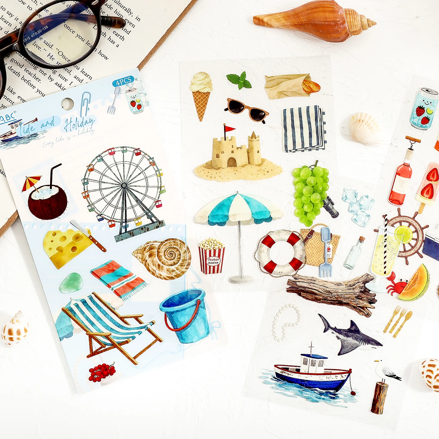 4/24sheets Creative Life Small Items Die Cutting PET Stickers DIY Diary Scrapbooking Materials Cute Stationery Stickers