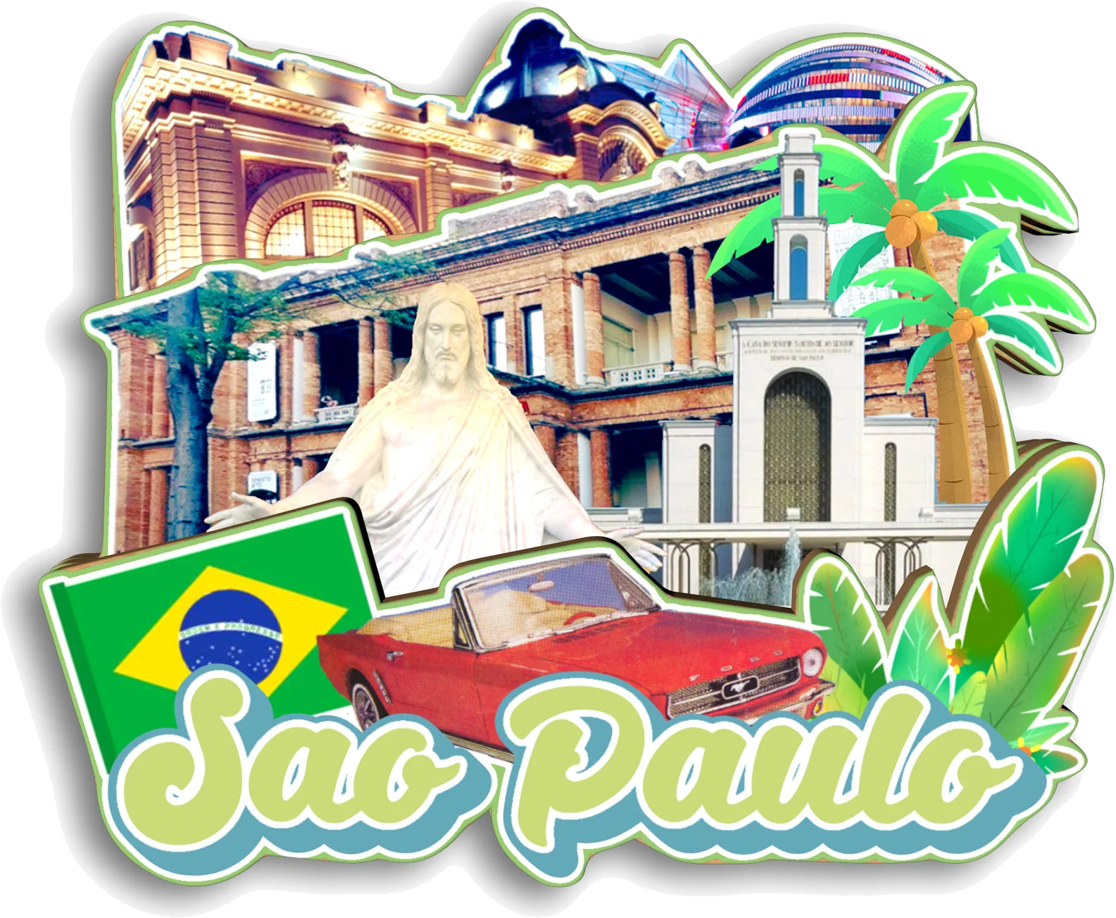 Sao Paulo Rio De Janeiro Salvador Manaus Recife Florianopolis Belo Horizonte Brazil Fridge Magnet Travel Souvenir Gift Handmade