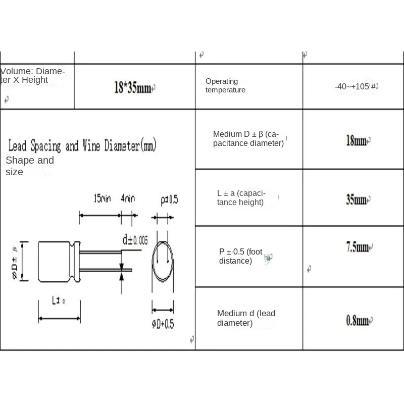 Aluminum Electrolytic Capacitor 25V / 10000 UF 25V/10000UF Electrolytic Capacitor Size 18*35 Mm Plug-in 25V 10000UF