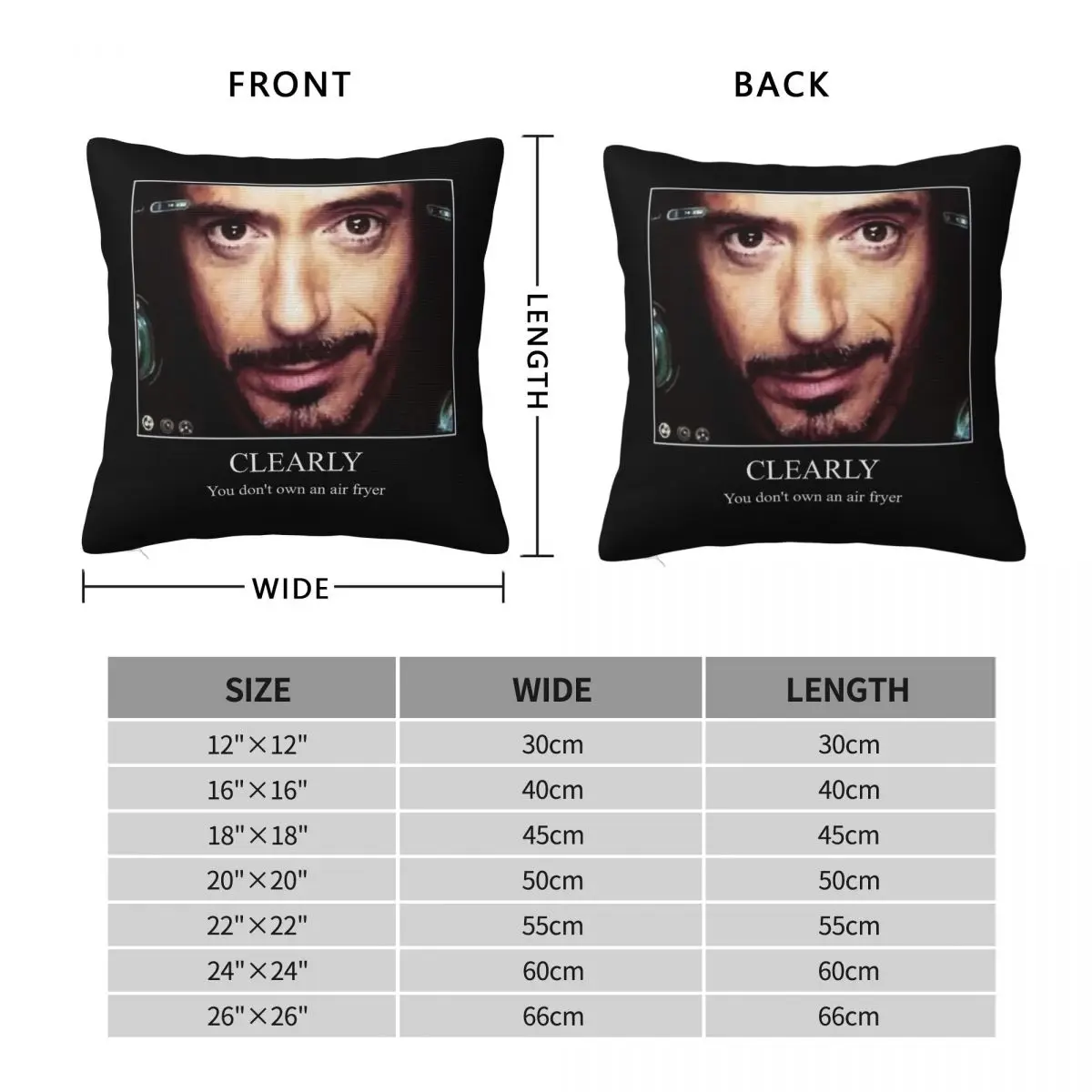 Clearly You Don't Own An Air Fryer Square Pillowcase Polyester Linen Velvet Pattern Decorative Throw Pillow Case Bed Cover 45x45