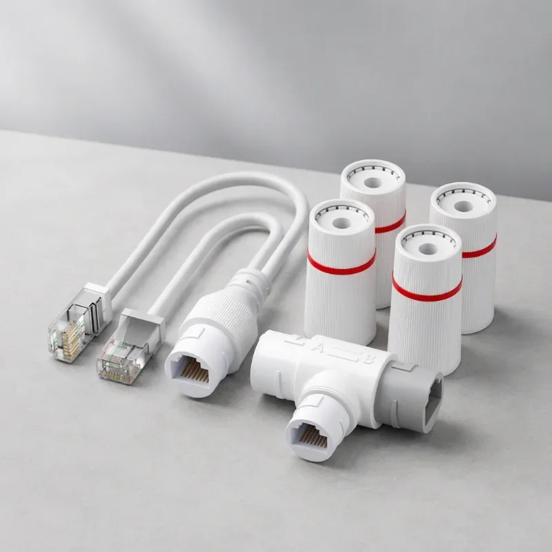 IP66 Waterproof PoE Network Cable Splitter 10/100Mbps 44‑57V Input Dual‑Port for CCTV Surveillance Security IP Cameras
