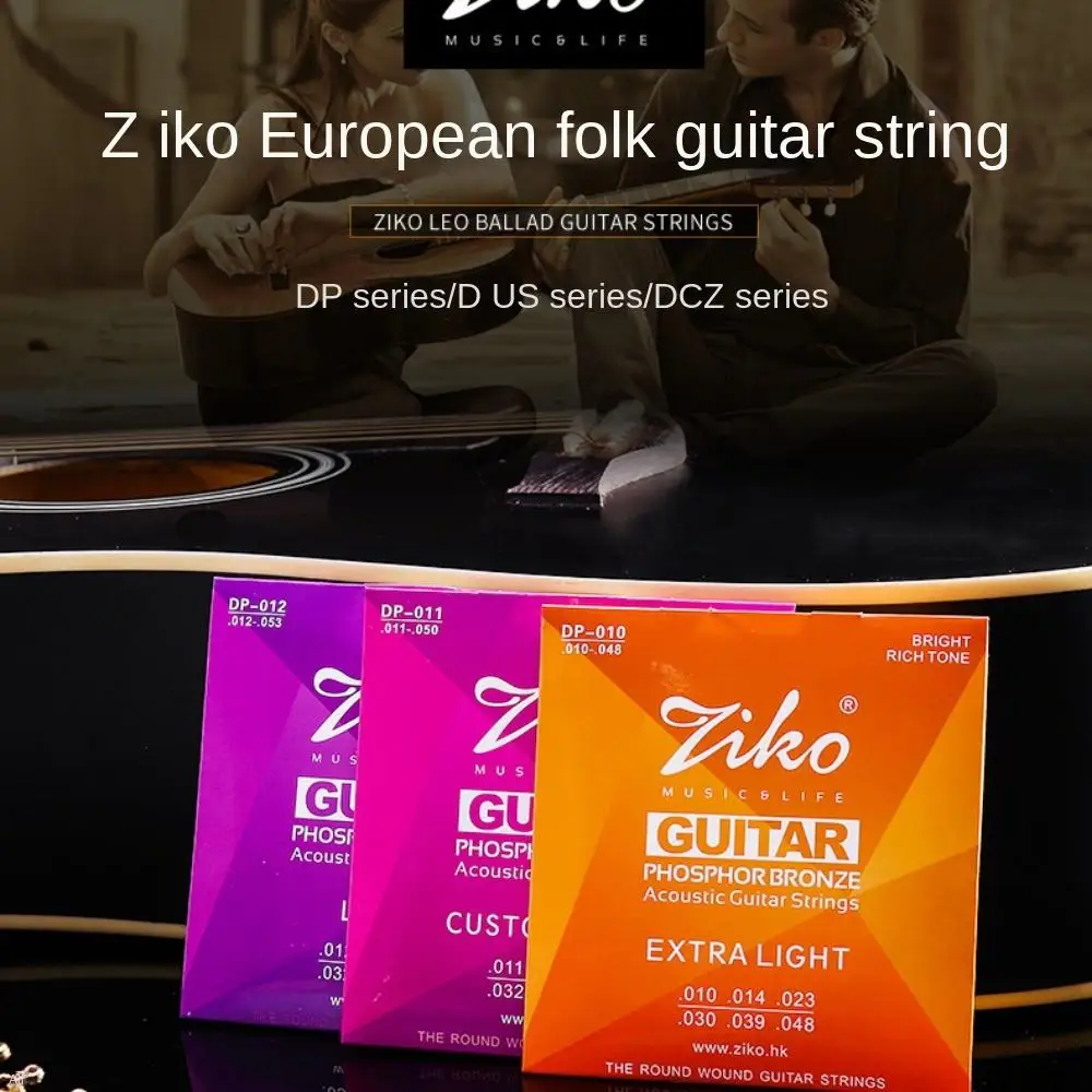 6 Strings Set Acoustic Guitar Strings Wire Hexagon Alloy Guitar String Phosphor Bronze Lightweight Folk Guitar String