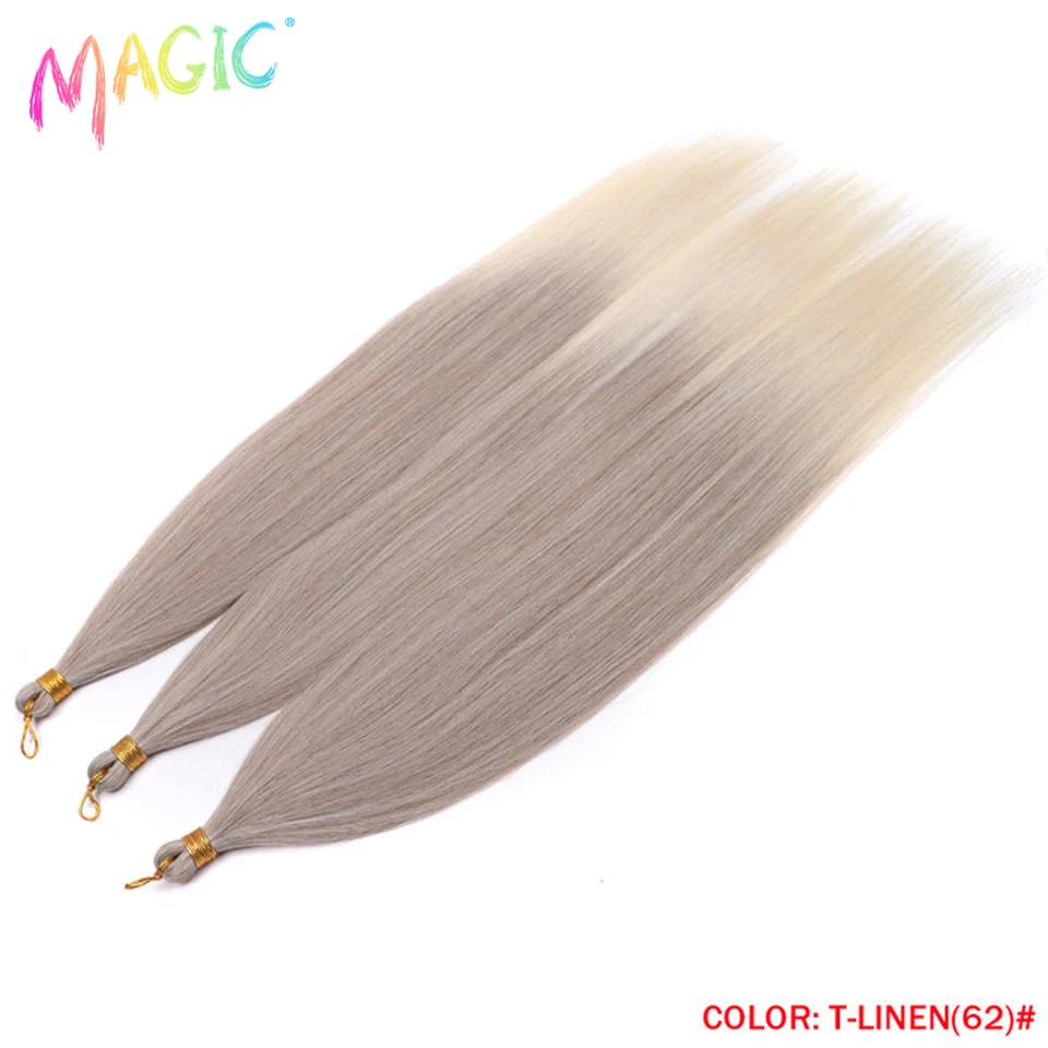 Magic Ariel Glattes Pferdehaar Synthetisches Haar 28 Zoll Haarbündel Häkelzöpfe Haarflechtung Ombre Häkelhaarverlängerungen
