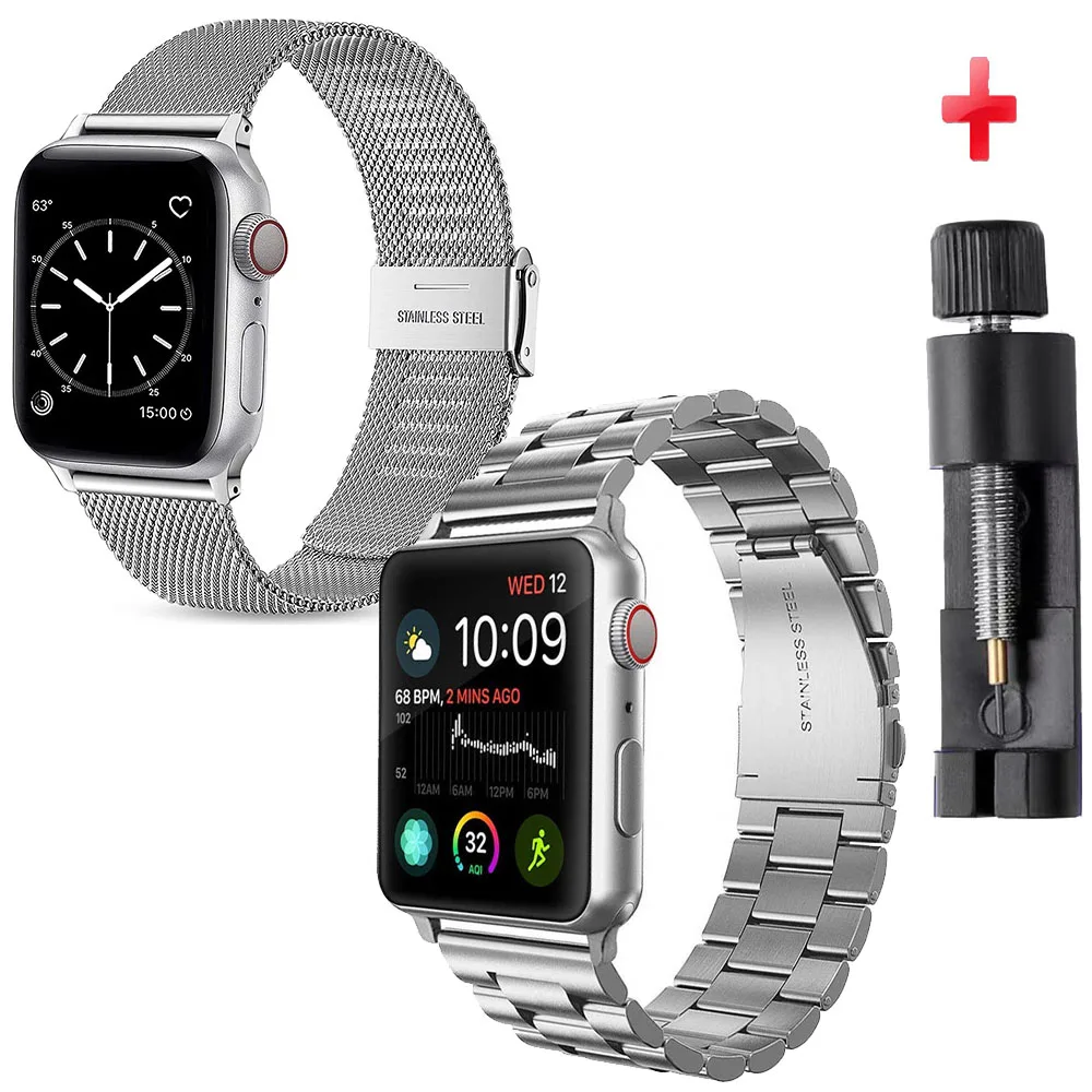 For Apple Watch Series 49MM Ultra 8/7/6 41/45MM Stainless Steel strap metal band Bracelet Clasp iwatch Series 38/42/40/44MM