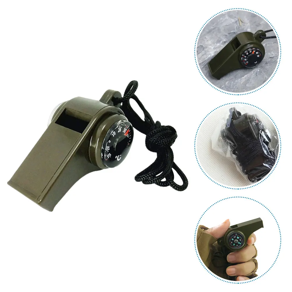

Compass Multifunctional Whistle Emergency Survival Feature Safety Hiking Gear Portable with Camping Climbing Pendant Travel