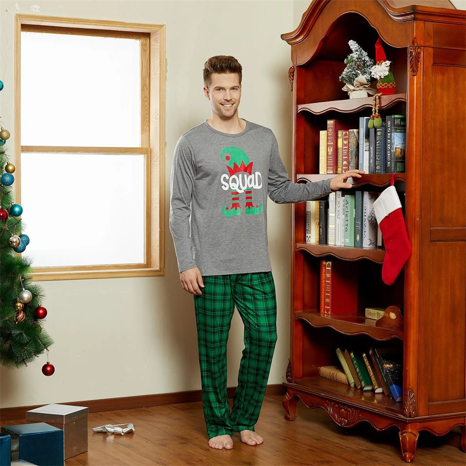 Letter Print Christmas Family Matching Pajama Sets Mother Kids Pyjamas Parent-child Sleepwear Cotton Couple Look Loungewear - Image 3