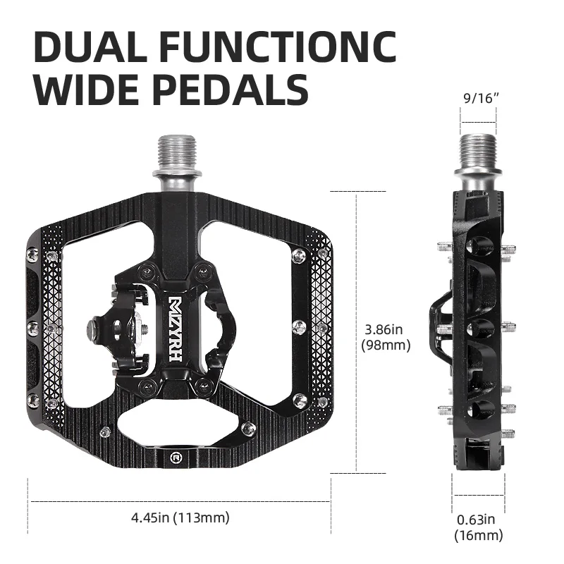 Two Usages Bicycle Pedal 2 In 1 With Free Cleat For SPD System MTB Road Aluminum Anti-slip Sealed Bearing Lock Accessories