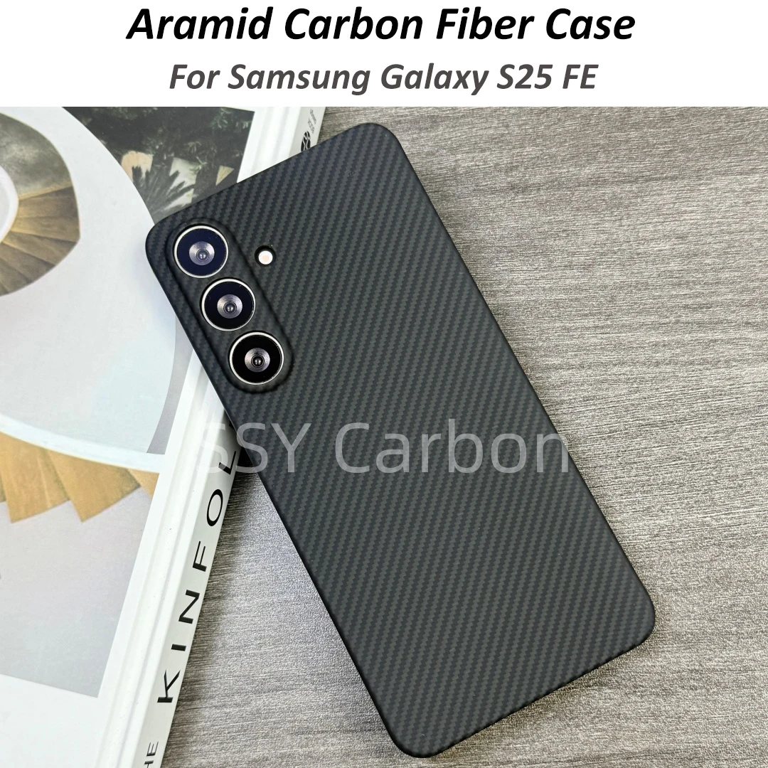 Kevlar Aramid Case For Samsung Galaxy s25 FE Real Carbon Fiber Case Ultra-thin Ultra-light Magnetic Phone Cover Luxury Shell