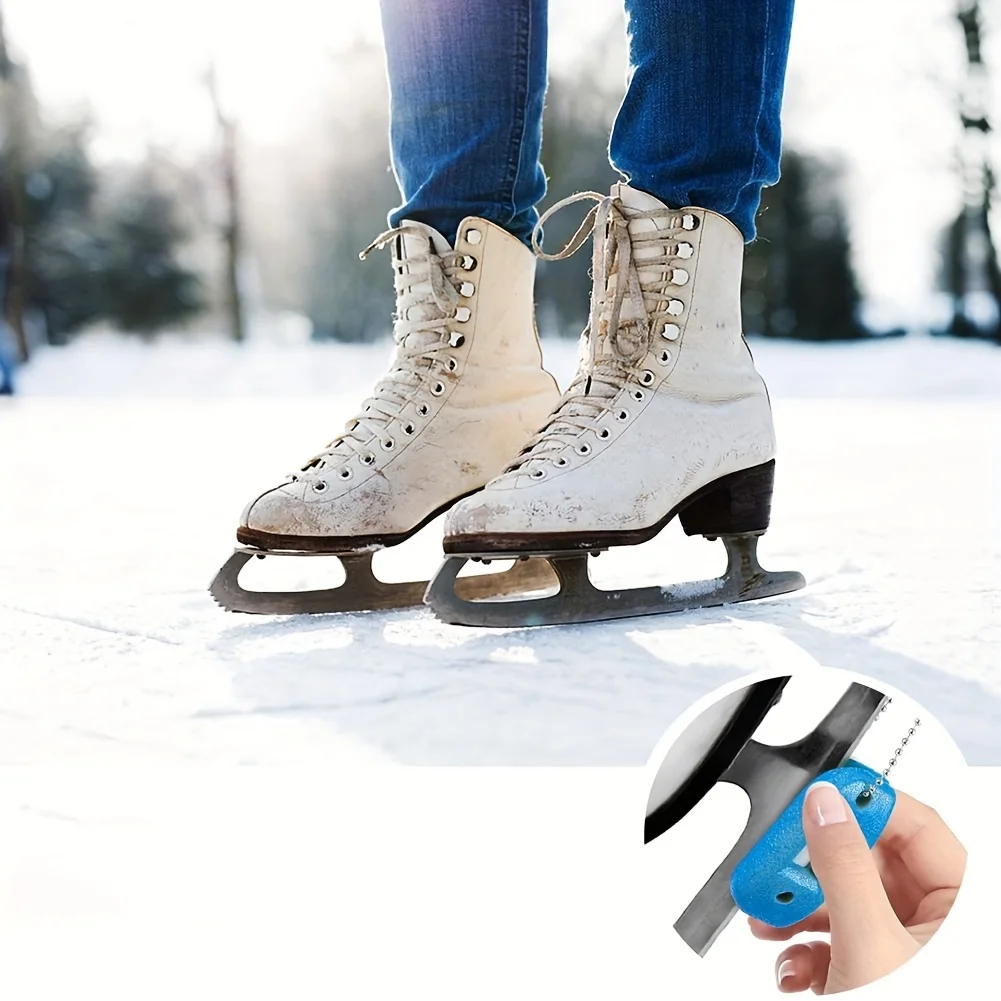 Sandstone Ice Skate Double-sided Sharpener, Portable Ice Hockey Shoe Blades Sharpening Tool Accessories，Sharpening Tool