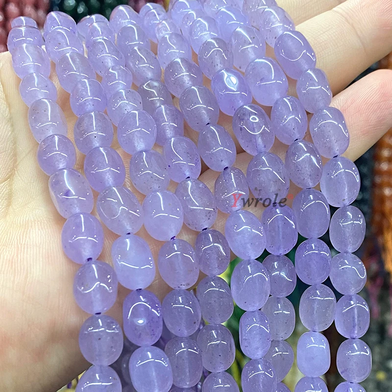 8x10MM Natural Stone Lavender Chalcedony Loose Irregular Spacer Beads for Jewelry Making Diy Bracelets Charms Accessories