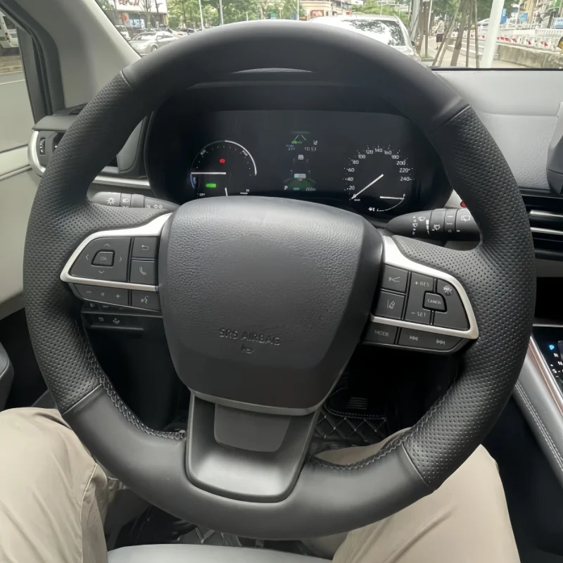 

Genuine Leather Car Steering wheel Cover For Toyota Sienna Highlander 2020 2021 2022 Handle Cover Interior Car Accessories
