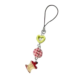 Fashion Fruit Keyring Keychain Button Hollow Heart Keyring Apples Keyring ButtonJewelry Backpack