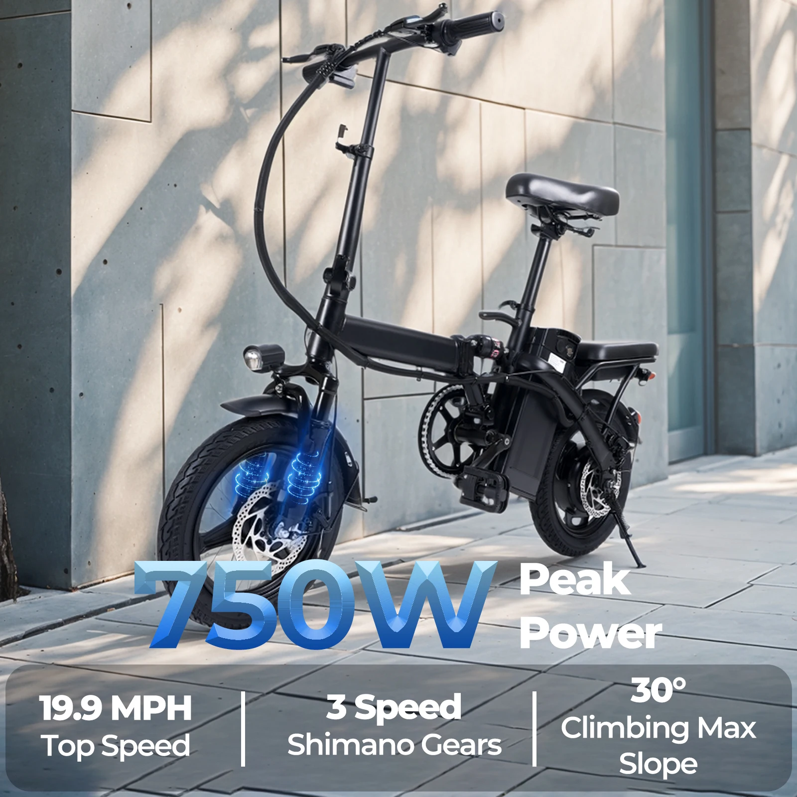 

Электрический велосипед для взрослых, 500 Вт, складной электрический велосипед 14 дюймов, 48 В, 10,4 Ач, съемная батарея, скорость 20 миль в час, двойная амортизация, большая нагрузка