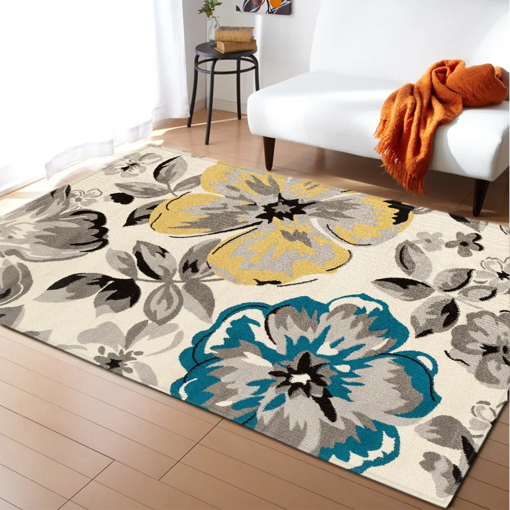 3D Retro Flower Plant Leaves Kitchen Floor Mat Home Entrance Carpet Door Mat Anti-slip Living Room Rugs Bathroom Mat Alfombra