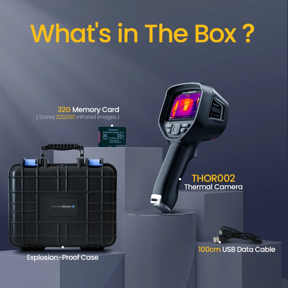 Thor002 Warmtebeeldcamera 512×384 X3IR Resolutie 3,5" Infrarood Warmtebeeldcamera 550 ℃   LED LaserHVAC Industrieel Inspecteren
