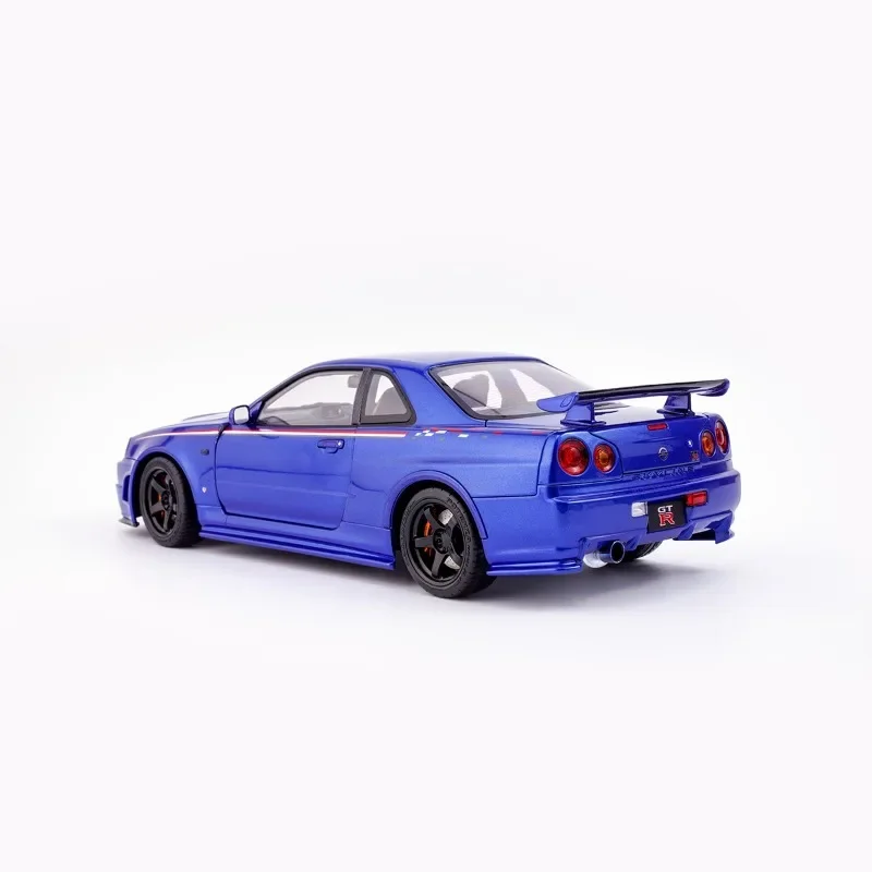 MH Maßstab 1/18 Nissan GTR R34 NISMO CRS Legierung Spielzeug Kraftfahrzeug Druckguss Metall Modell Geschenke