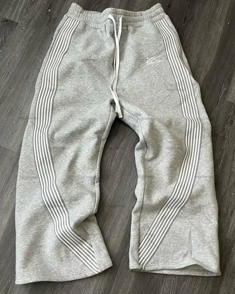 Pantalon de survêtement décontracté pour hommes et femmes, pantalon de survêtement droit, streetwear, hip-hop, respirant, blanc, américain, été, Y2k, chimadt, nouveau