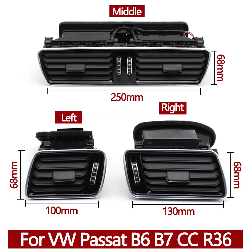 For VW Passat B6 B7 CC R36 Car Front Dashboard Air Conditioning AC Vent Outlet Assembly 3AD819728 3AD819702 3AD819701