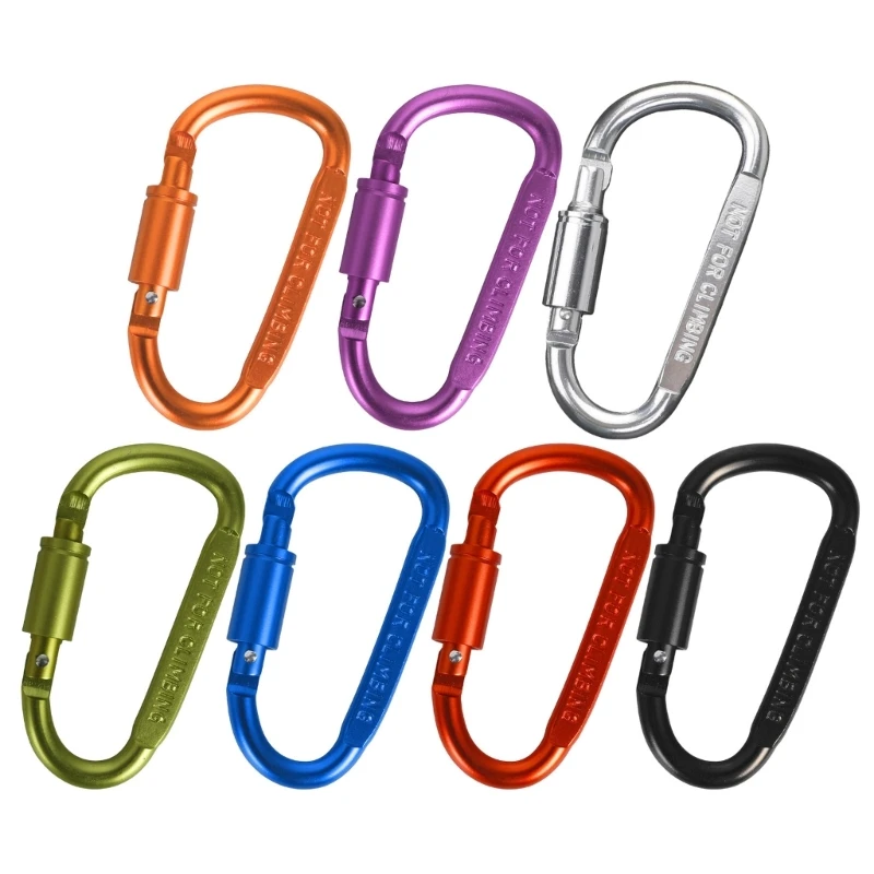 6pcsTravel Carabiner Screw Lock Carabiner Fishing Carabiner Rock Climbing Carabiner for Travel, Fishing, and Drop Shipping