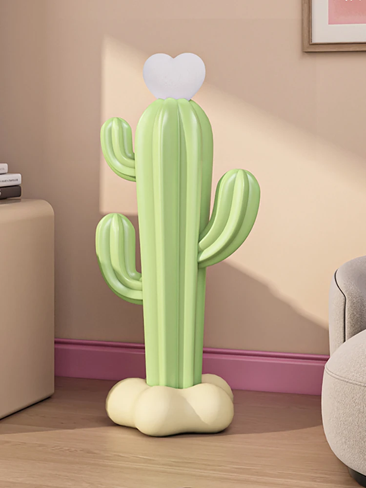 

Home Decor Cactus Statue Lamp Floor Decoration Housewarming Gift Nordic Style Room Decor Living Room Large Art Welcome Sculpture