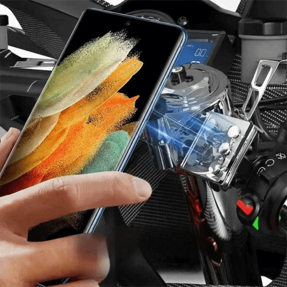 Sturdy Metal Motorcycle Phone Holder Anti-shock Structure Easy Mount Universal Riding Bracket Strong Magnetic Reliable Holding