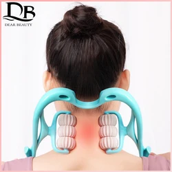 Cervical Spine Massager Swan Shape Six-wheel Neck Massager Roller Pressing Manual Massage Cervical Spine Health Care