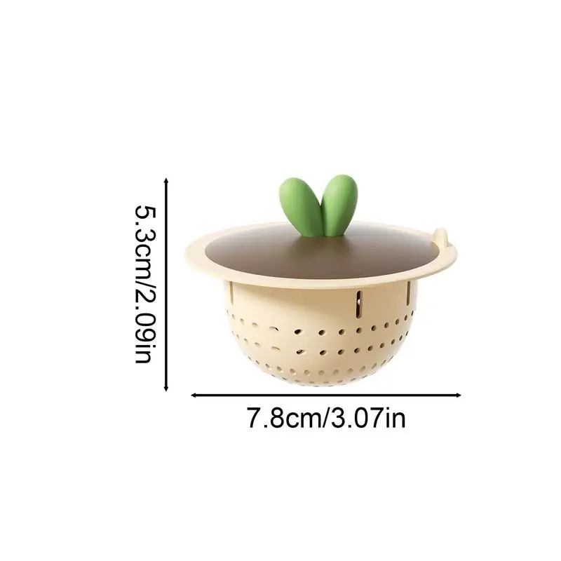 Kitchen Drain Catcher Cute Carrot Leaf Design Anti-Clogging Stopper Drainer Easy Cleaning Kitchen Drain Catcher With Lid For