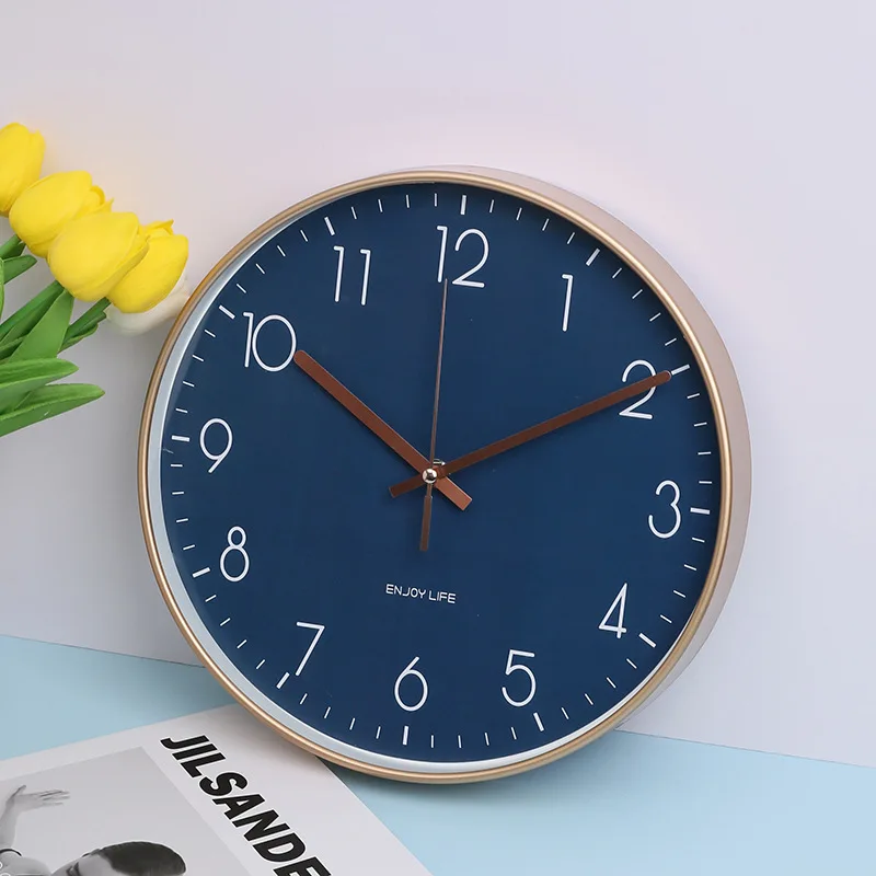 

12 Inch 30cm Minimalist Blue Digital Pointer Wall Clock Home Luxury Living Room Hanging Quartz Clock Silent Clock Wall Decoratio
