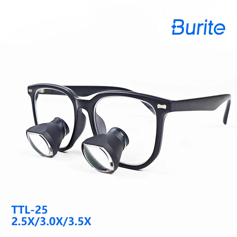 Burite TTL Dental Loupes Dental Magnifier Dental Lab Medical Loupes Magnification Binocular 2.5 3.0 3.5x with light