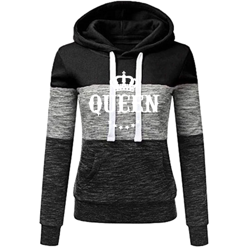 Women Queen Print Clothing Graphic Hoodies Sweatshirts Pullovers Sweatpants Women Pants Trousers Elegant Pants and Hoodie Set