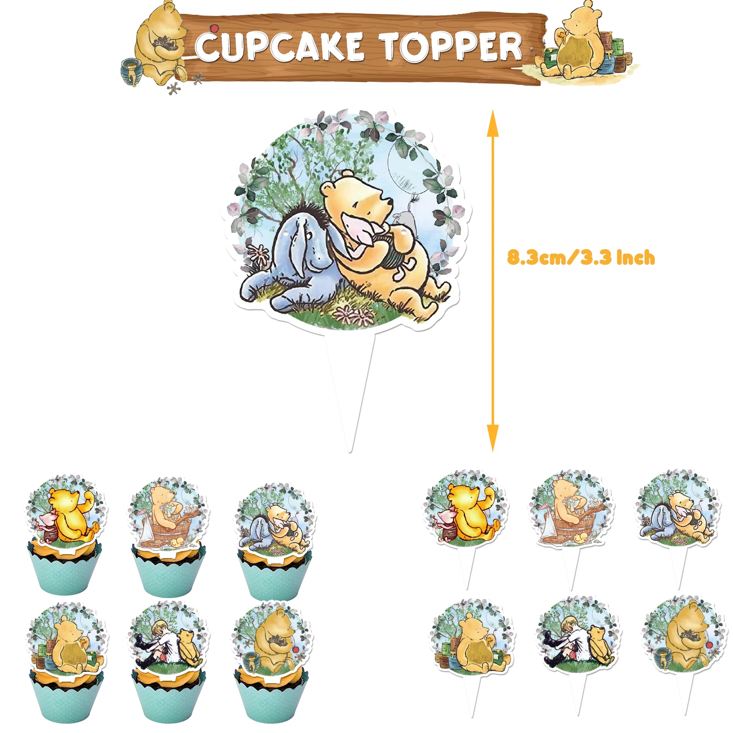 Winnie Puuh Geburtstagsdekoration Puuh-Bär Teller Tischdecken Servietten Banner Becher Kindergeburtstag Geschenke Babyparty