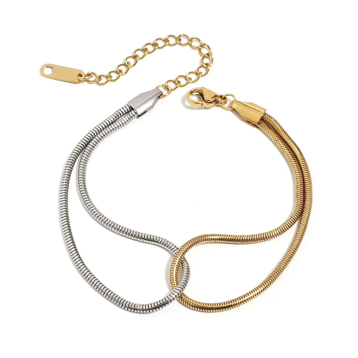 Minimalist 18K Gold Plated Charm Color Matching Hollow Snake Bracelet Chain Women Anti Allergic Statement Jewelry Gala Gift