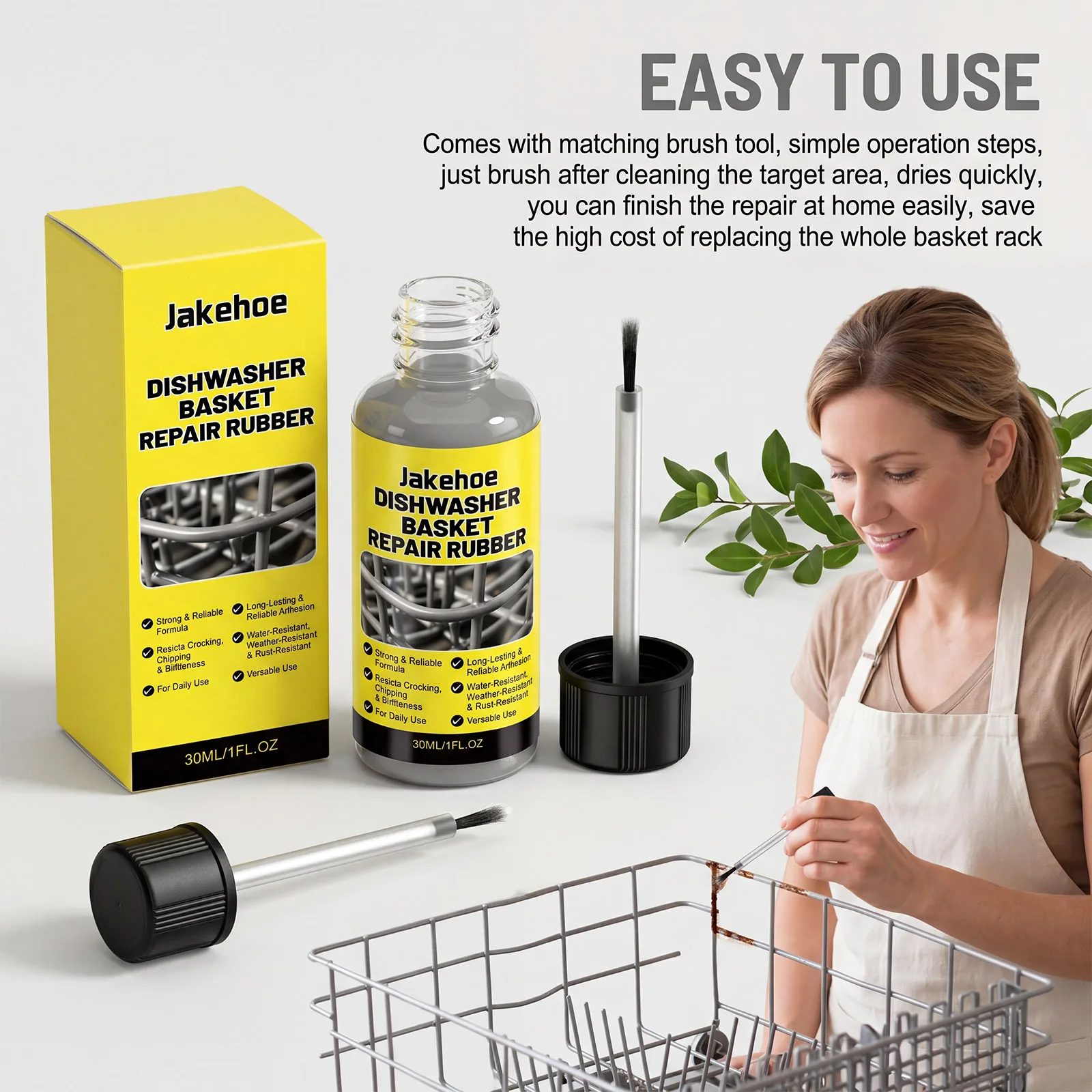 Dishwasher Basket Repair Glue Waterproof Rust Proof Strong Long Lasting Bond Quick Dry Touch Up Adhesive  for kitchen Utensil