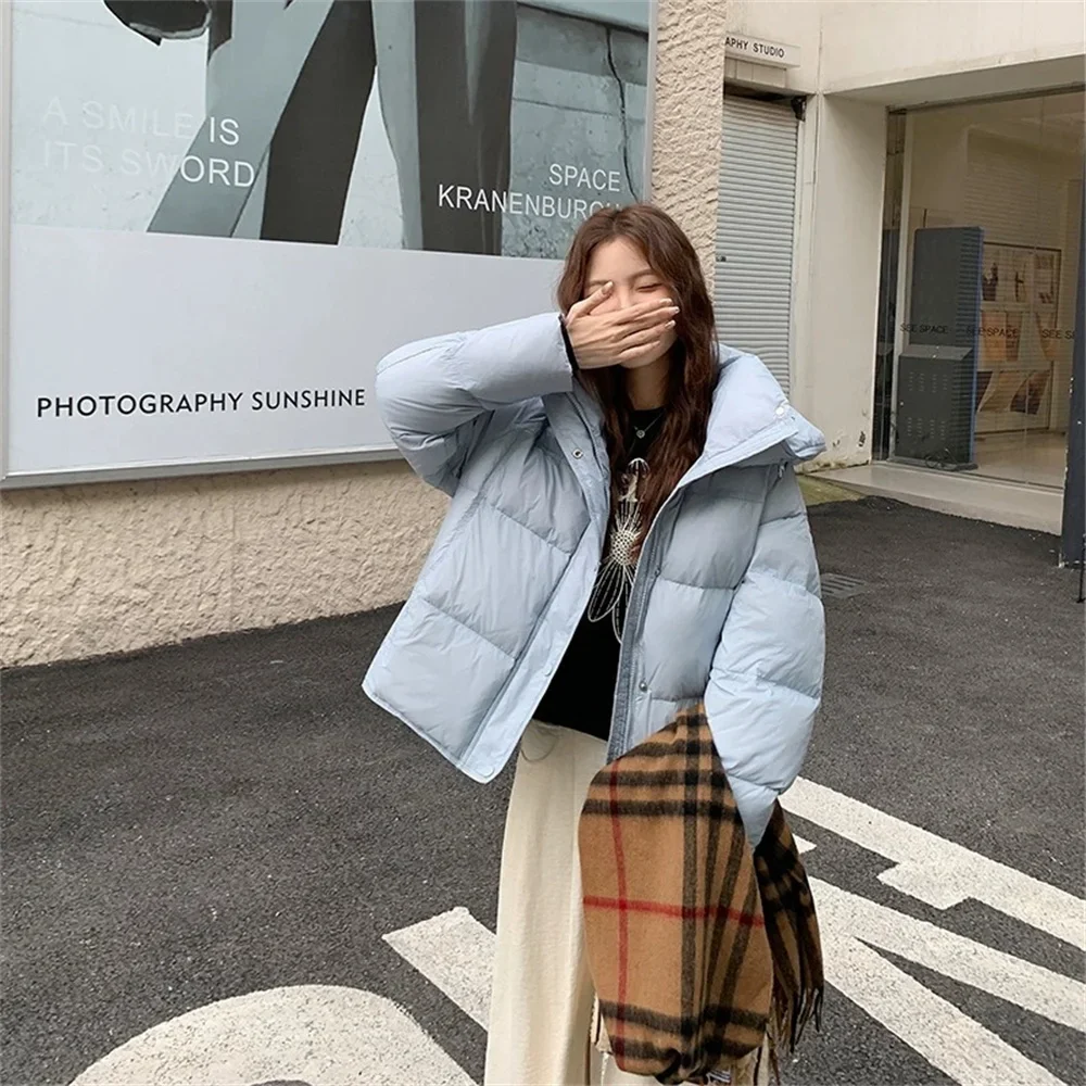 

2025 Hooded Coat Students Casual Loose Fashion Autumn Winter Parka Women Short Cotton-padded Thicken Warm Bread Outerwear