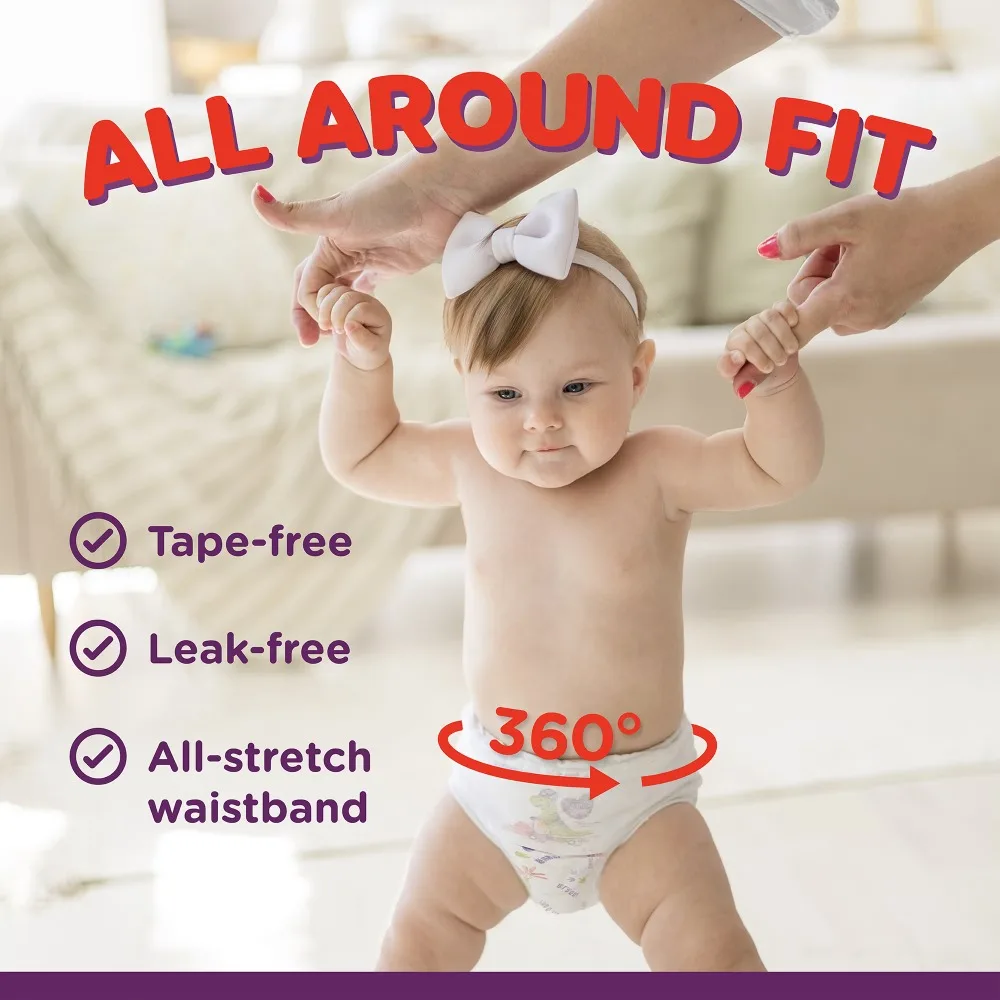 Active Fit Diaper Pants for Babies Toddlers Boys Girls Super Absorbent Leakproof Breathable Comfortable Disposable Pull Up Pants Size 4 Medium 54 Count Pack