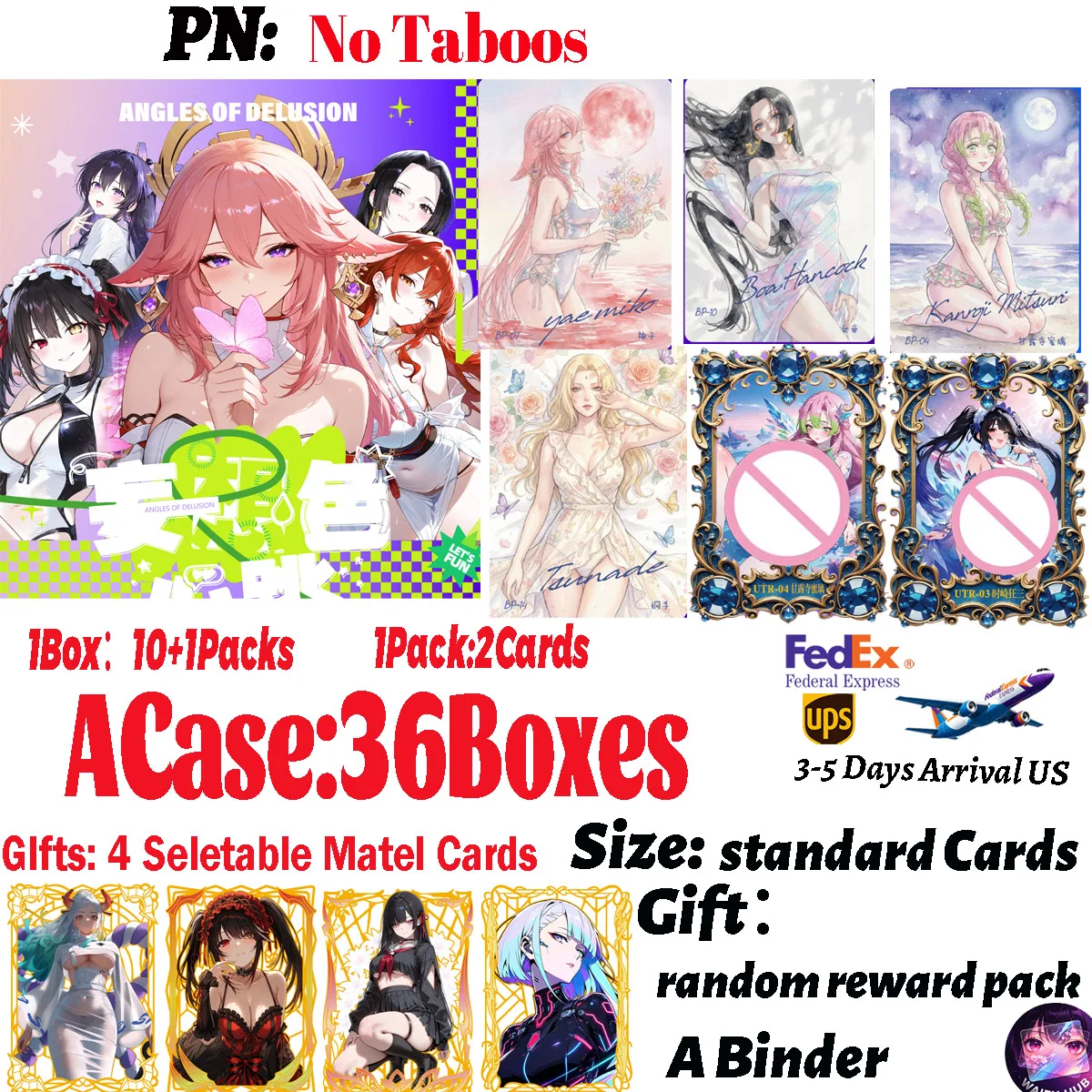 New No Taboos Anime Waifu Girls Premium Collectible Bikini Goddess Booster Box CCG TCG Cards Trendy Birthday Party Hobby Gifts