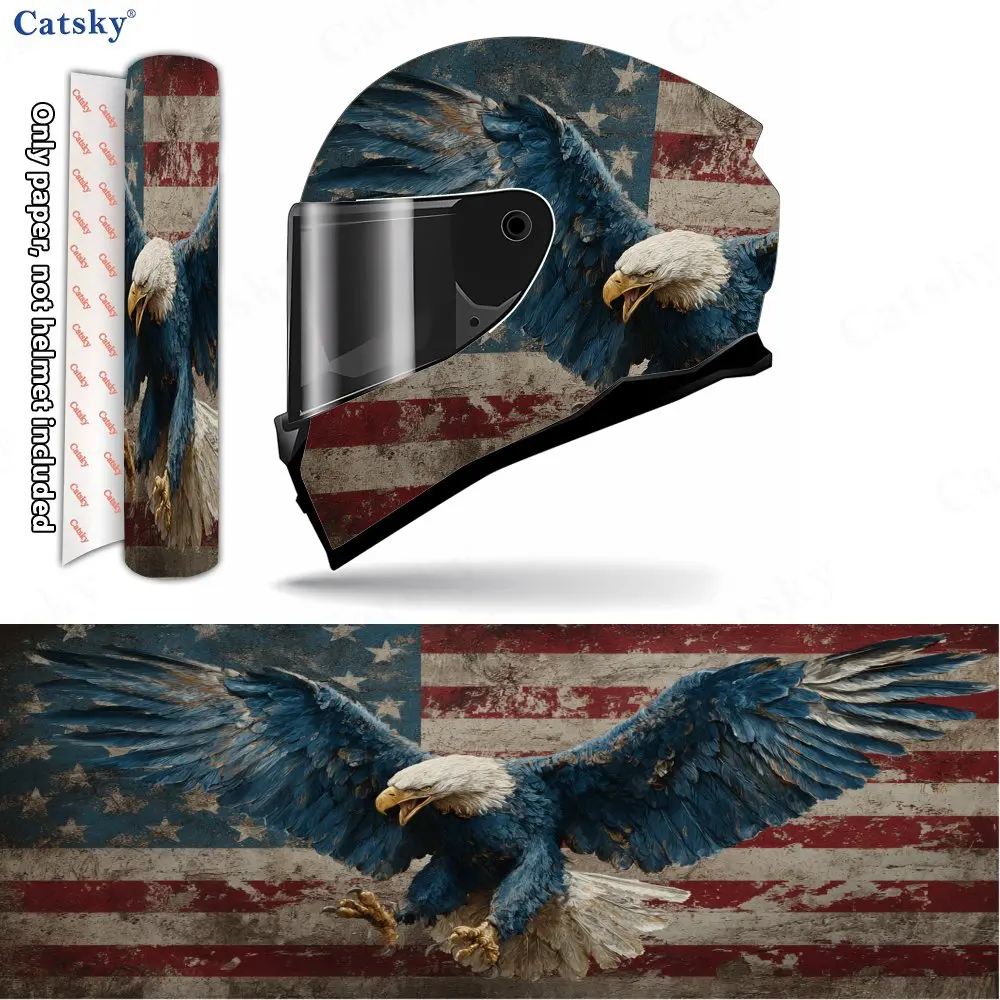 Wing-spreading Eagle Print Helmet stickers , PVC Material Multifunctional Helmet Stickers, Scratch-Resistant & Fade-Proof, Easy
