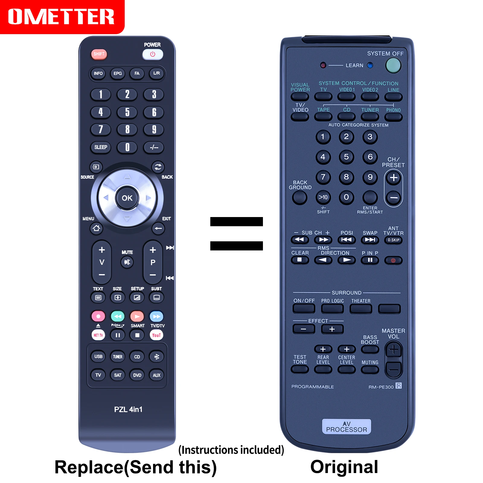 Novo trabalho de controle remoto RM-PE300 para sistema de processador AV Sony SDP-E300 SDPE300